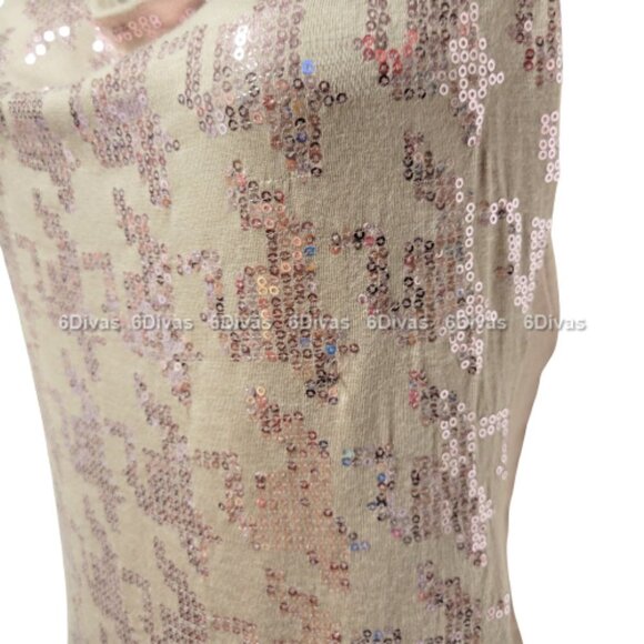 Sexy Strapless Light Taupe Glitter Dress  Size S - Picture 5 of 12